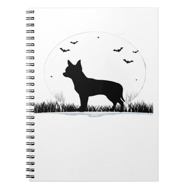 Cuaderno Chihuahua Dog - Halloween Moon Silhouette Classic (Frente)