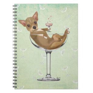 Cuaderno Chihuahua en vidrio de cóctel