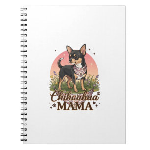 Cuaderno Chihuahua Mama Perro Bandana Floral Rosa_1