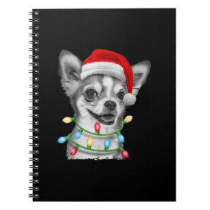 Cuaderno chihuahua santa christmas tree lights xmas gifts