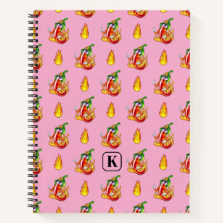Cuaderno Chili, Luminoso Bombero Rosa, Y Patrón De Llama