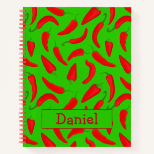 Cuaderno Chili Pepper Red Green Personalizado