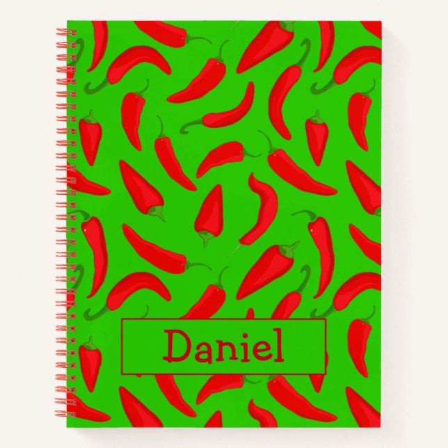 Cuaderno Chili Pepper Red Green Personalizado (Anverso)