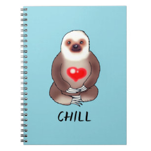 Cuaderno Chill Sloth con el corazón brillante