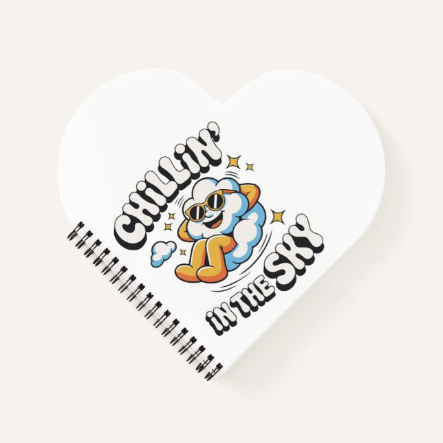 Cuaderno Chillin' en el cielo - Espiral de diseño de nubes  (Anverso)