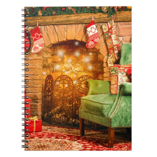 Cuaderno chimenea de la sala interior del navidad, árbol de (Frente)