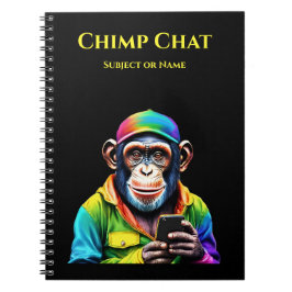 Cuaderno Chimp Chat-Chimpanzee con teléfono-