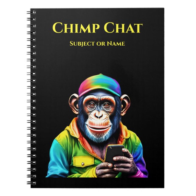 Cuaderno Chimp Chat-Chimpanzee con teléfono- (Frente)