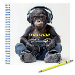 Cuaderno Chimpancé personalizado de juego de equipos portát