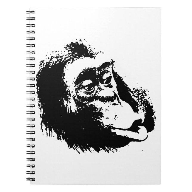 Cuaderno Chimpanzee divertido de Pop Art (Frente)
