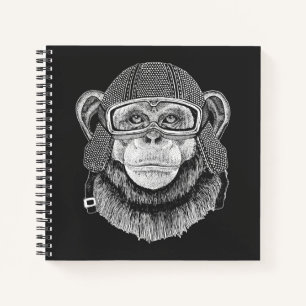 Cuaderno Chimpanzee Motorcycle Rider