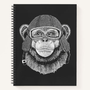 Cuaderno Chimpanzee Motorcycle Rider
