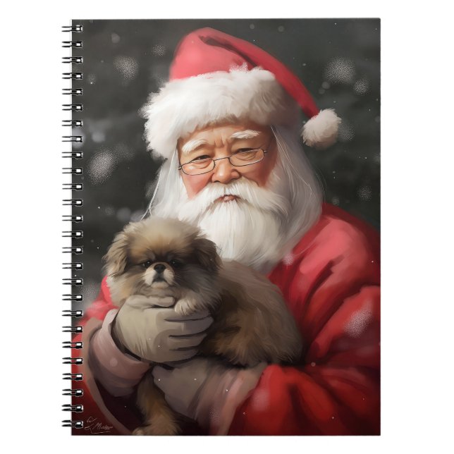 Cuaderno Chin japonés con Navidades festivos de Santa Claus (Frente)