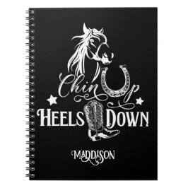 Cuaderno Chin up hete abajo el vaquero vaquero que monta