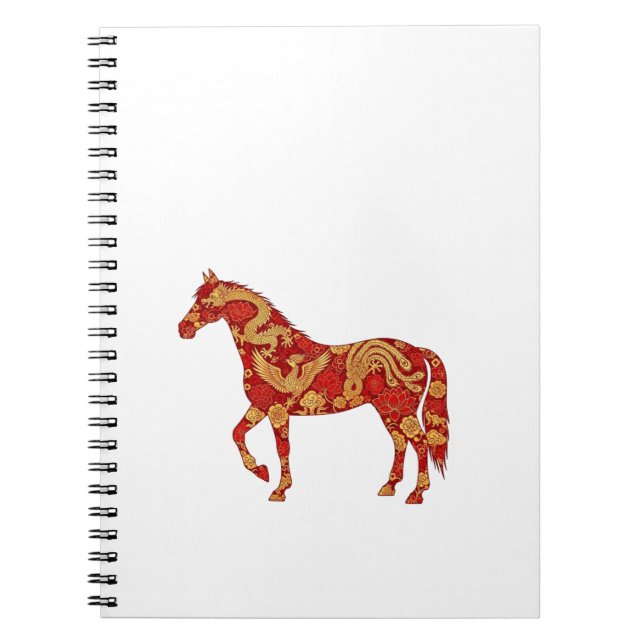 Cuaderno Chinese New Year Horse with Dragon Phoenix  (Frente)