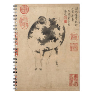 Cuaderno Chino pintando Ram Goat Año Lunar Zodiac SN