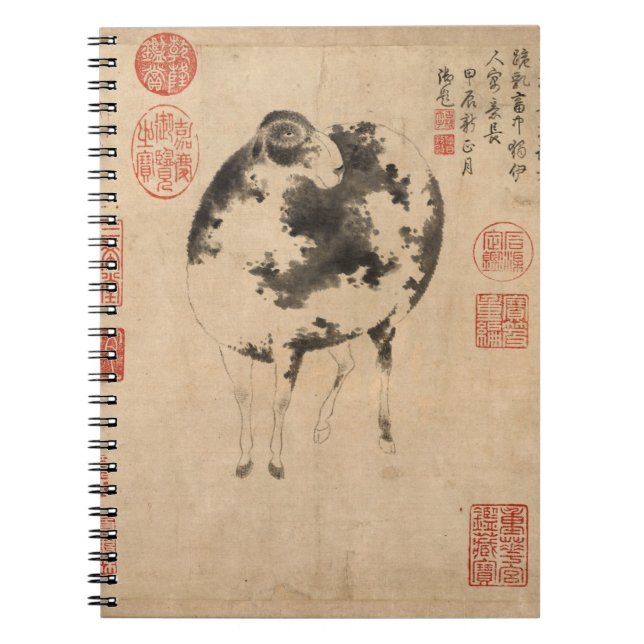 Cuaderno Chino pintando Ram Goat Año Lunar Zodiac SN (Frente)