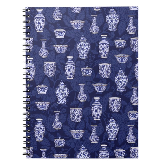 Cuaderno Chinoiserie azul y blanca/cerámica de software Del (Frente)