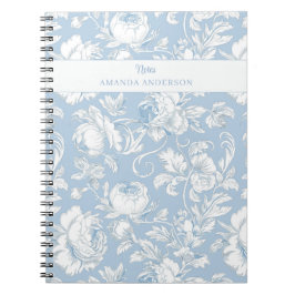 Cuaderno Chinoiserie azul y blanco con nombre personalizado