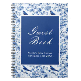Cuaderno Chinoiserie Blue Birds and Flowers Baby Shower