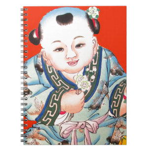 Cuaderno Chinos malcriados riéndose del Buda de la Buena Su
