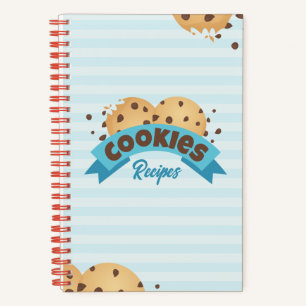 Cuaderno Chip de chocolate cocina recetas de rayas azules