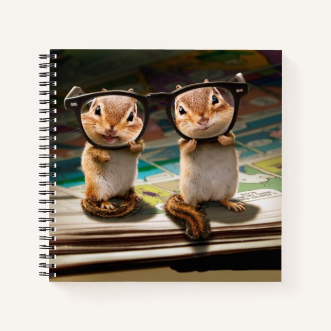 Cuaderno Chipmunks en lecturas de gafas (Anverso)