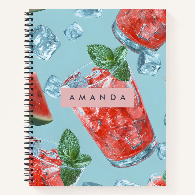 Cuaderno Chispa Personalizada de Sandía y Menta Jugosa (Anverso)
