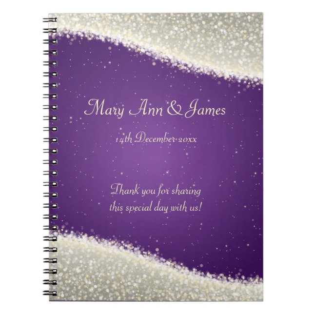 Cuaderno Chispas del deslumbramiento del favor de la boda (Frente)