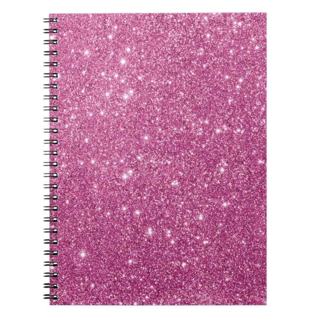Cuaderno Chispas del purpurina de las rosas fuertes (Frente)