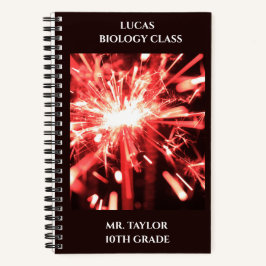 Cuaderno Chispas rojas Aula escolar personalizada  