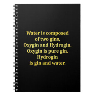 Cuaderno Chiste de agua y ginebra divertido