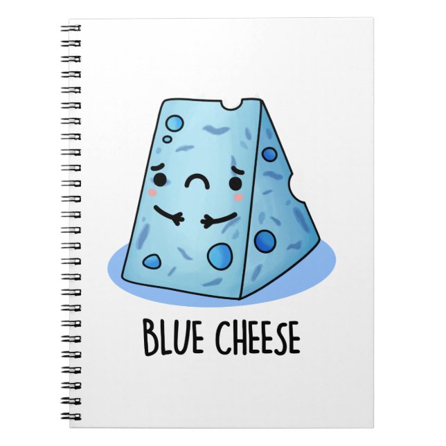 Cuaderno Chiste de Comida Divertido Queso Azul (Frente)