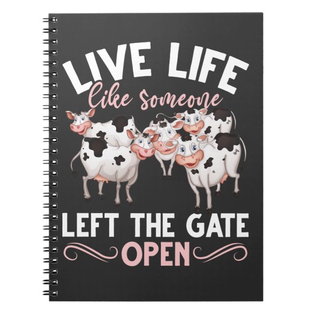 Cuaderno Chiste de cría de animales de granja Cow Lover (Frente)