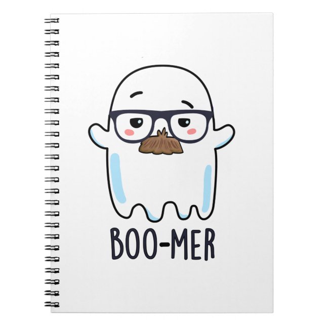 Cuaderno Chiste de fantasma de mediana edad divertido Boo-m (Frente)