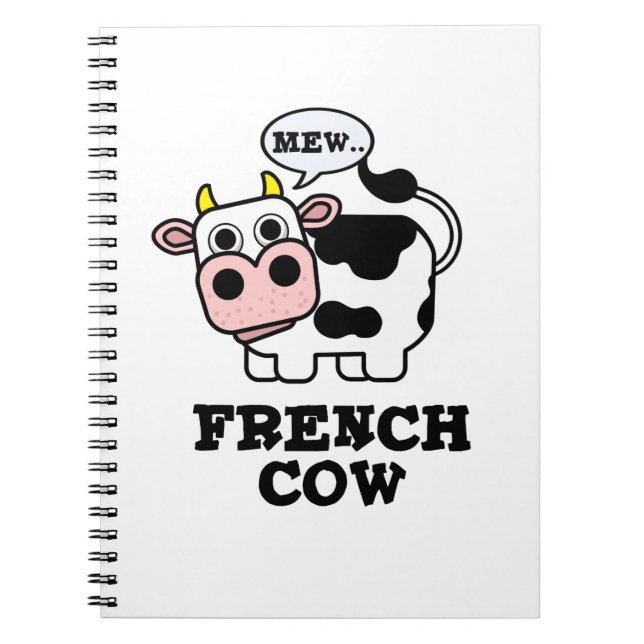 Cuaderno Chiste de vaca francesa divertido animal  (Frente)