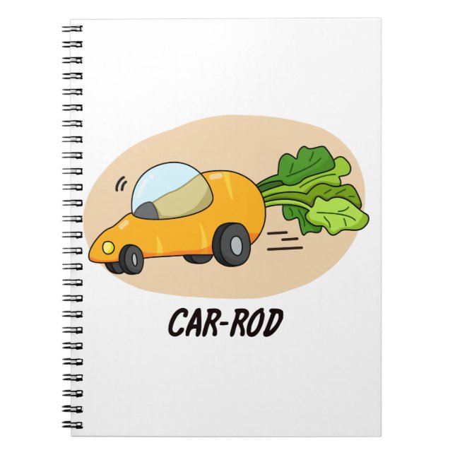 Cuaderno Chiste de zanahoria divertida de coche  (Frente)