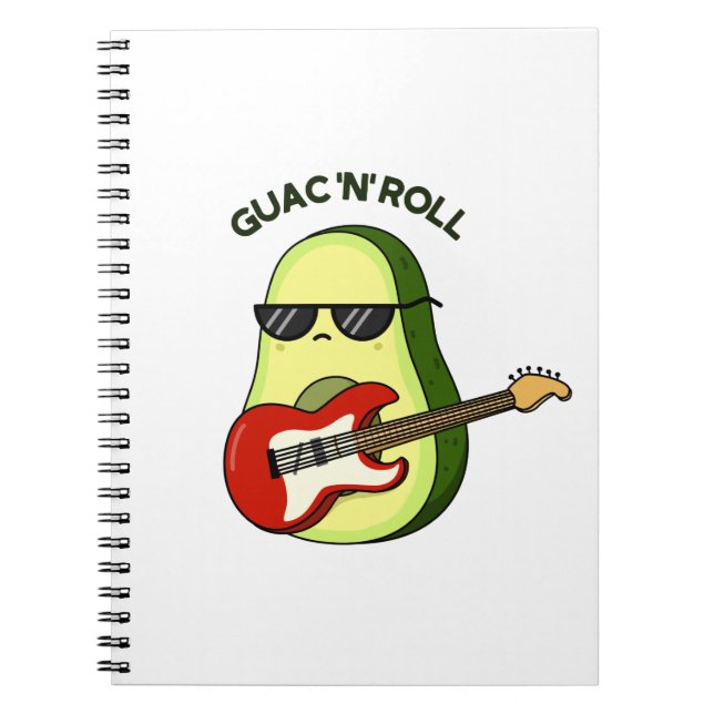 Cuaderno Chiste divertido de aguacate y rock  (Frente)