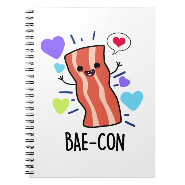 Cuaderno Chiste divertido de Bacon Bae-con  (Frente)