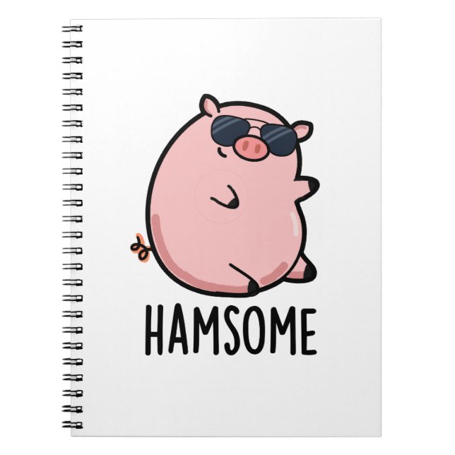 Cuaderno Chiste divertido de cerdo guapo  (Frente)