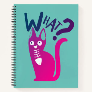 Cuaderno Chiste divertido Girly Gato Magenta Gradiente Aqua