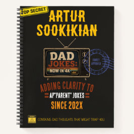 Cuaderno Chistes de Papá Ahora en 4K Retro TV Divertido Día