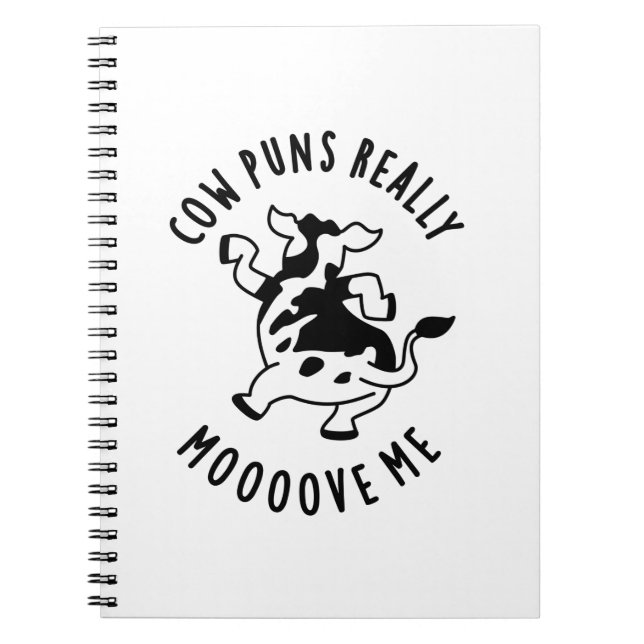 Cuaderno Chistes de Vaca Realmente Me Moooveven Animales Di (Frente)