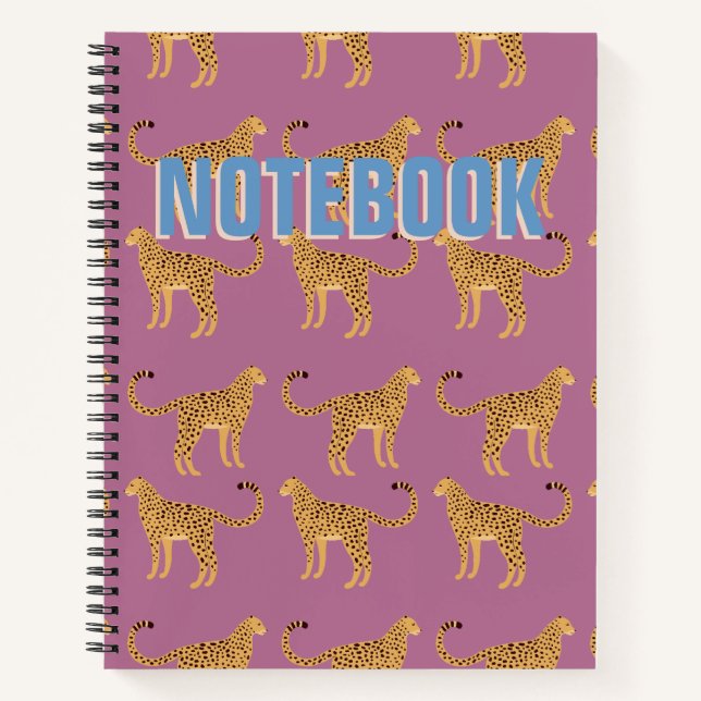 Cuaderno Chita, bloc de notas en espiral de leopardo rosa (Anverso)