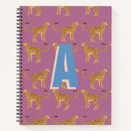 Cuaderno Chita, leopardo monogramado rosa