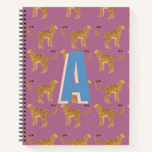 Cuaderno Chita, leopardo monogramado rosa