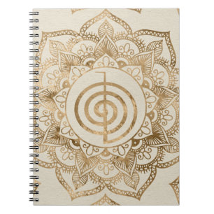 Cuaderno Cho Ku Rei - Lotus mandala de oro pastel