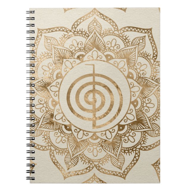Cuaderno Cho Ku Rei - Lotus mandala de oro pastel (Frente)