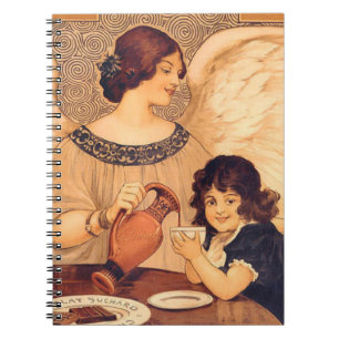 Cuaderno Chocolate Ángel Francés Antiguo