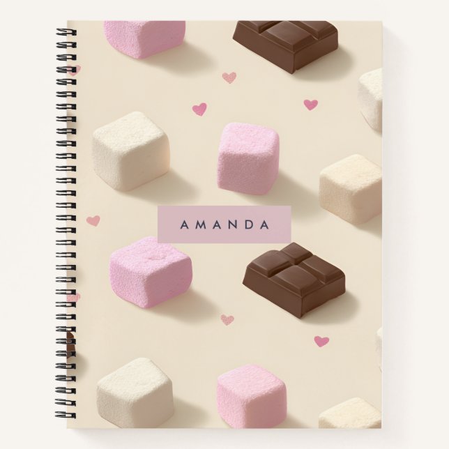 Cuaderno Chocolate dulce y malvavisco personalizado (Anverso)